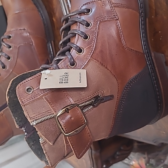 New in box! Bull Boxer 45 Mens 11.5 leather chukka lace up ankle boots cognac main image 5